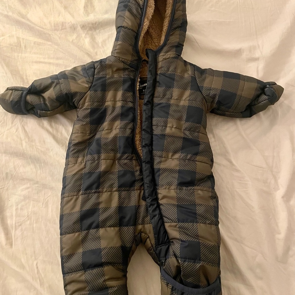 Eddie Bauer Green and Gray Puffer Jacket